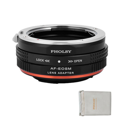 Picture of PHOLSY Lens Mount Adapter Compatible with Sony A to EF-M with Aperture Control Ring Compatible with Sony A Minolta AF Lens to Canon EF-M (EOS M) Camera EOS M, M2, M3, M5, M6, M10, M50, M100, M200