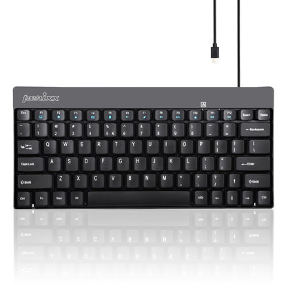 Picture of Perixx PERIBOARD-422 Wired USB-C Mini Keyboard, USB Type C Connector, Black, US English Layout