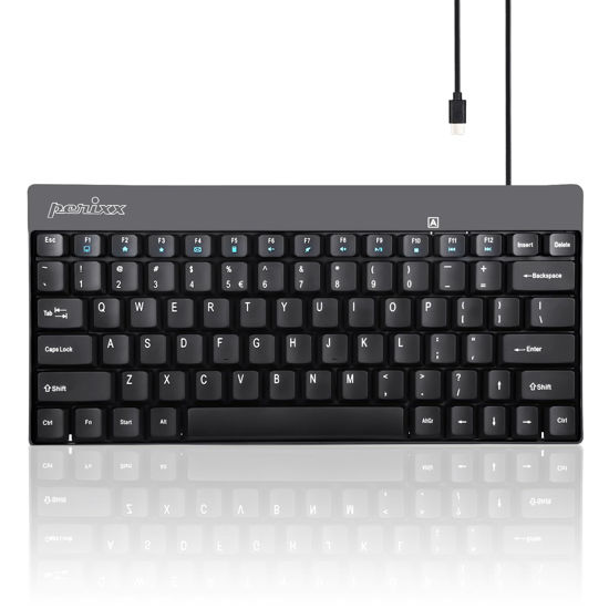 Picture of Perixx PERIBOARD-422 Wired USB-C Mini Keyboard, USB Type C Connector, Black, US English Layout