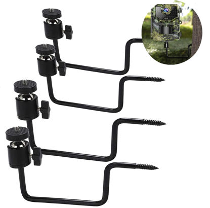 Picture of BeIETree Trail Camera Mount, Adjustable Angle Supports 5KG, 4 Pieces, Iron and Lacquered, Screw 1/4-inch