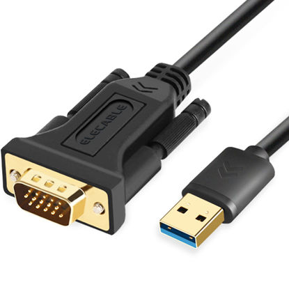 Picture of ELECABLE USB to VGA Adapter Cable 6.5FT Compatible with Mac OS/Windows 11/10/8/7, USB 3.0 to VGA Male 1080P Monitor Display Video Adapter/Converter Cord. (6.5FT)