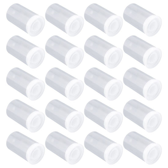 Picture of 20pcs Plastic Film Canister Holder, 35mm Empty Camera Reel Camera Film Storage Film Canisters with Caps for Storing Camera Films, Coins, Beads, Rings (Transparent)