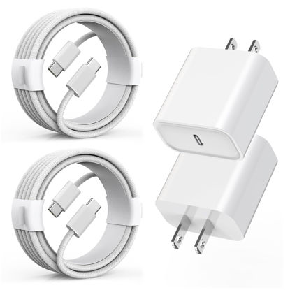 Picture of Long Charger for iPhone 15 Charger Fast Charging,20W USB C PD iPad Charger 2-Pack 6FT Type C to C iPhone 15 Charging Cable Cord for iPhone 15/15 Plus/15 Pro Max,iPad Pro 12.9/11 inch/4/3 Gen/Air/Mini