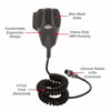 Picture of Cobra HG M73 Premium Dynamic Replacement CB Microphone (Black) - 4 Pin Connector, 9 Foot Cord, Heavy Duty ABS Shell, Wire Mesh Grille, Left Side Push To Talk, Chrome Connector