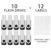 Picture of Professional 10-Pack of Enfain 8GB USB 2.0 Flash Memory Sticks - Ideal for Presentations, Promotions, Catalogs, Software, and Media Distribution (Black)