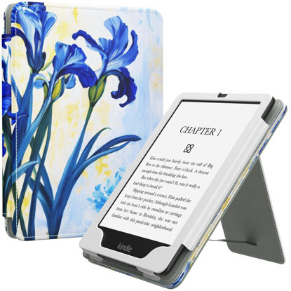 Picture of MoKo Case for 6.8" Kindle Paperwhite(11th Generation-2021) and Kindle Paperwhite Signature Edition, Slim PU Shell Cover Case with Auto-Wake/Sleep for Kindle Paperwhite 2021, Blue Iris