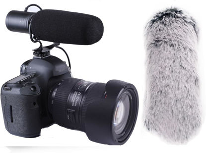 Picture of Nicama 3.5mm Cardioid Condenser Interview Microphone with Windscreen Muff for DSLR Camera Nikon Canon Sony Mirrorless Camera DV Camcorder