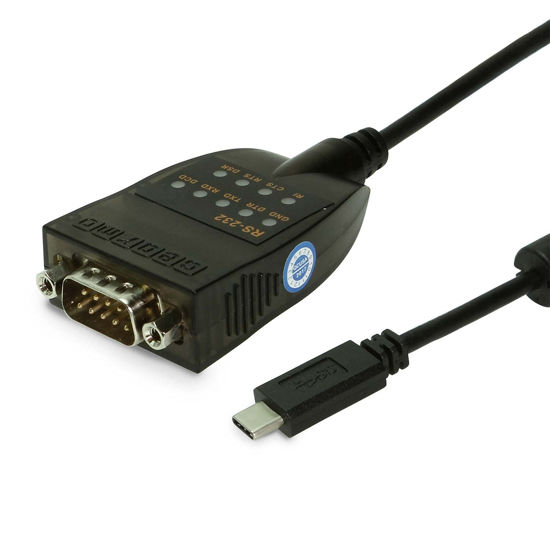 Picture of USB-C 2.0 to Serial RS-232 Adapter w/LED Indicators