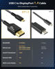 Picture of Maxonar VESA Certified USB C to DisplayPort 1.4, 8K 60Hz Thunderbolt 4/3 /USB4 to DP Cable 3.3FT/1M(4K 60Hz 144Hz 120Hz 2K 240Hz) 32.4Gbps HBR3 Alt Mode Adapter for Mac Studio, M2 M1 MacBook - Black