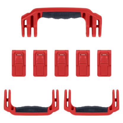 Picture of Pelican 1615 Replacement Handle & Latch Set by ColorCase - Red Handles & Push Button Latches