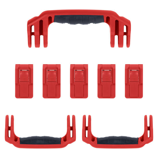 Picture of Pelican 1615 Replacement Handle & Latch Set by ColorCase - Red Handles & Push Button Latches