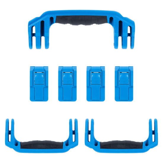 Picture of Pelican 1607 Replacement Handle & Latch Set by ColorCase - Blue Handles & Push Button Latches