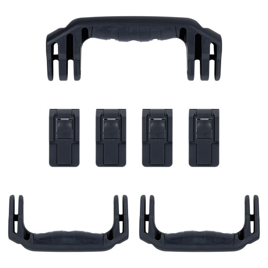 Picture of Pelican 1607 Replacement Handle & Latch Set by ColorCase - Black Handles & Push Button Latches Latches