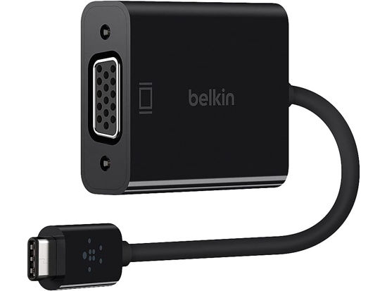 Picture of Belkin USB C To VGA Adapter - USB C To VGA Cable For MacBook Pro, MacBook Air, Mac Mini, iPad Pro, iPad 12.9”, iPad Mini, Chromebook, Dell XPS & Other USB C Devices