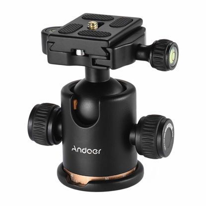 Picture of Andoer Tripod Ball Head (2pcs Screw 1pcs Plate, Gold)