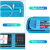 Picture of BOVKE Graphing Calculator Carrying Case for Texas Instruments TI-Nspire CX II CAS/CX II/CX/CX CAS Calculator and More - Mesh Pocket for USB Cables and Other School Supplies, Blue