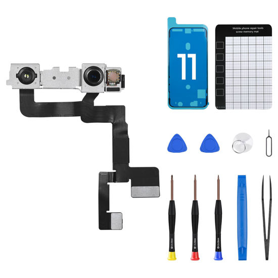 Picture of DGSCSMY for iPhone 11 Front Camera Replacement Repair Kit 12MP 6.1", iPhone11 OEM Facing Lens Module Part Structured Light Receiver Transmitter Connector Replace Fix Tools for A2111 A2223 A2221