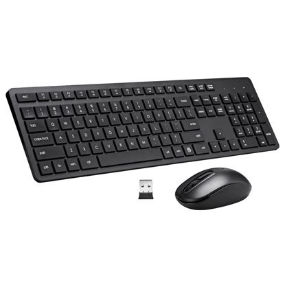 Picture of Wireless Keyboard and Mouse Combo, 2.4G Silent Cordless Keyboard Mouse Combo for Windows Chrome Laptop Computer PC Desktop, 106 Keys Full Size with Number Pad, 1600 DPI Optical Mouse (Black)