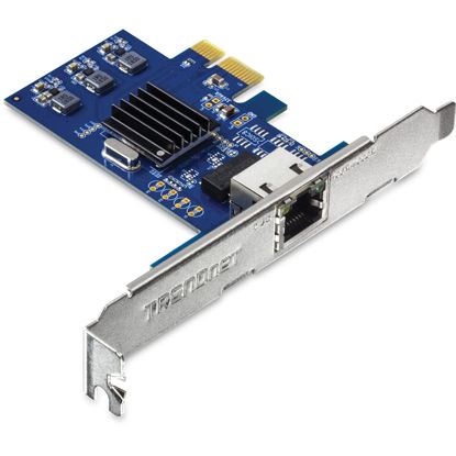 Picture of TRENDnet 2.5GBase-T PCIe Network Adapter, TEG-25GECTX, Converts a PCIe 2.0 or Later Slot into a 2.5G Ethernet Port, 802.1Q VLAN Tagging, Standard & Low-Profile Brackets Included, Windows Support