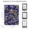 Picture of Embroidery Water Plants Sleeve Pouch for 6 Inch eBook/E-Reader/Kindle (Navy Blue)