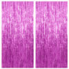 Picture of 2 Pack Hot Pink Backdrop Curtain Party Streamers Hot Pink Birthday Decorations Foil Fringe Photo Backdrop Party Supplies Fiesta Grad Party Decorations Theme Party Decor