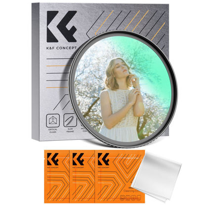 Picture of K&F Concept 72mm White Mist 1/4 Filter, 18 Multi-Layer Coatings Dreamy Soft White Diffusion Filter with Cleaning Cloths for Portrait/Video/Vlog Photography