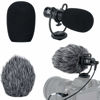 Picture of JJC SGM-V1 Shotgun Video Microphone, Cardioid Microphone Condenser Mic Vdeomicro w/Shock Mount, Furry Foam Windscreen, Electret Condenser, 3.5mm TRS TRRS Cable, for Andoid Phone DSLR Camcorder