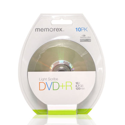 Picture of Memorex 120 min. (sp)/4.7 GB DVD+R 16x Light Scribe (10-Pack)