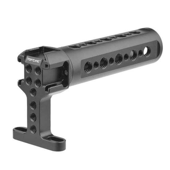 Picture of Topcine Handgrip TopHandle with Cold Shoe Mount 1/4"-20 and 3/8"-16 Threaded Holes for Camera Rigs