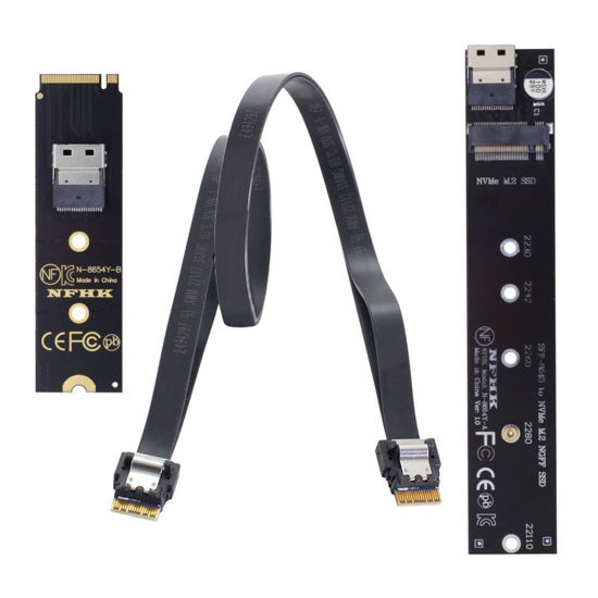 Picture of chenyang CY M.2 NVME NGFF M-Key SSD Male to Female Extension Cable 40cm with SFF-8654 Connector Adapter for Mainboard SSD 2280/22110