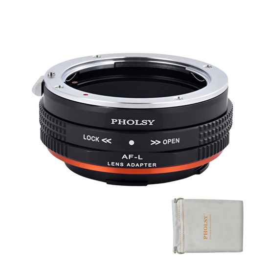 Picture of PHOLSY Lens Mount Adapter with Aperture Control Ring Compatible with Sony A Minolta AF Lens to Leica L Camera Body Compatible with Leica SL2, SL2-S, CL, TL2, Lumix S5, S1, BS1H, Sigma fp, fpL