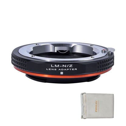 Picture of PHOLSY Lens Mount Adapter Compatible with Leica M LM, Zeiss ZM, Voigtlander VM Mount Lens Compatible with Leica M to Nikon Z Mount Camera Body for Nikon Z fc, Z30, Z9, Z8, Z6II, Z7II, Z6, Z7, Z5, Z50