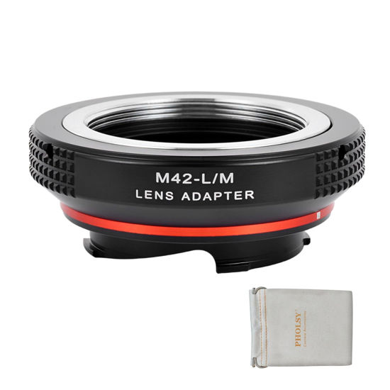 Picture of PHOLSY Lens Mount Adapter with 6-Bit Coding Compatible with M42 42mm Screw Lens to Leica M Mount Camera Body M42 to Leica M