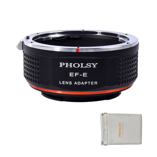 Picture of PHOLSY Manual Focus Lens Adapter Compatible with Canon EOS EF Lens to E Mount Camera Compatible with Sony a1 a9ii a7S iii/ii, a7R v/iv/iii/ii, a7 iv/iii/ii, a6600 a6500 a6400 a6300 a6000 ZV-E10 NEX