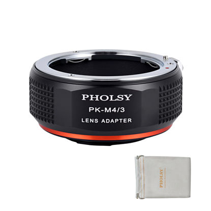 Picture of PHOLSY Lens Mount Adapter PK to MFT Compatible with Pentax K PK Mount Lens to Micro Four Thirds (M4/3 Micro 4/3) Mount Camera Body Compatible with Olympus Panasonic Lumix Cameras PK to M4/3