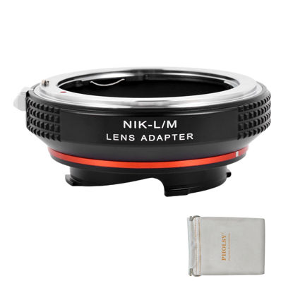 Picture of PHOLSY Lens Mount Adapter with 6-Bit Coding Compatible with Nikon F AI AIS AF AF-I AFS Lens to Leica M Mount Camera Body Nikon F to Leica M