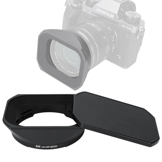 Picture of XF 14mm Hood, XF 18-55mm Hood, JJC Metal Square Lens Hood, Aluminum Alloy, Fuji XF 14mm F2.8 Hood, XF 18-55mm F2.8-4 Lens Shade, Compatible with Fujifilm XF 14mm F2.8 R & XF 18-55mm F2.8-4 R LM OIS