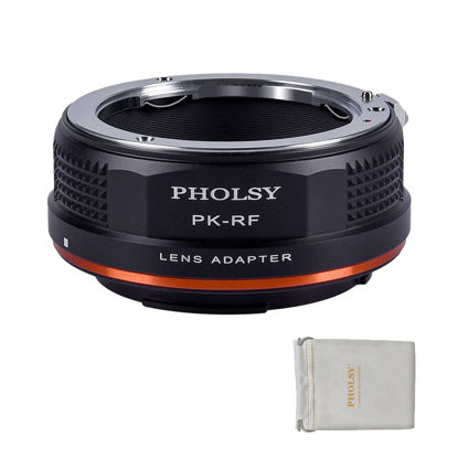 Picture of PHOLSY Lens Mount Adapter Compatible with Pentax K PK Lens to Canon EOS RF-Mount Camera Body for EOS R8, R50, R6 Mark II, R7, R10, R3, R5, EOS R5C, EOS R6, EOS R, EOS RP