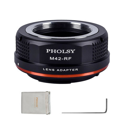 Picture of PHOLSY Lens Mount Adapter Manual Focus: Compatible with M42 Lens to Canon RF (EOS R-Type) Camera Body