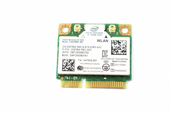 Picture of Bplus: Intel Network 7260.HMWG WiFi Wireless-AC 7260 H/T Dual Band 2x2 AC+Bluetooth HMCPartner; Bluetooth Half Size Module