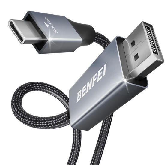 Picture of BENFEI USB-C to DisplayPort 15 Feet Cable(8K@60Hz 4K@144Hz), USB Type-C to DisplayPort Cable [Thunderbolt 3/4 Compatible] with iPhone 15 Pro/Max, MacBook Pro/Air 2023, iPad Pro, iMac, S23, XPS 17