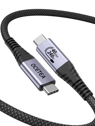 Picture of Ocetea 240W USB 4 Cable 40Gbps for Thunderbolt 4 Cable [USB-IF Certified] Support 8K Video, PD 3.1 Fast Charging for Mac Pro/Studio/Mini, iMac, eGPU, Docking Station, Hub, SSD, 6.6ft