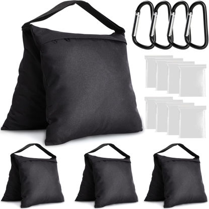 Picture of Aimosen 4 Packs Sandbags Weight Bags for Light Stand Photography Video Equipment, Heavy Duty Saddlebag for Backdrop Stand, Photo Tripod, Canopy, Pop up Tent, Umbrella Base, Fishing Chair, Picnic Table