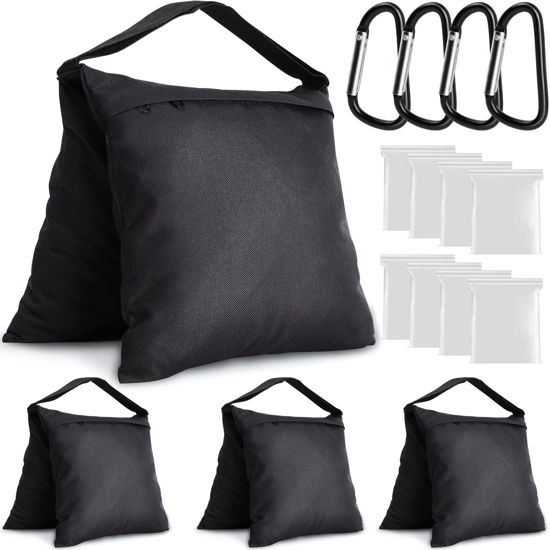 Picture of Aimosen 4 Packs Sandbags Weight Bags for Light Stand Photography Video Equipment, Heavy Duty Saddlebag for Backdrop Stand, Photo Tripod, Canopy, Pop up Tent, Umbrella Base, Fishing Chair, Picnic Table