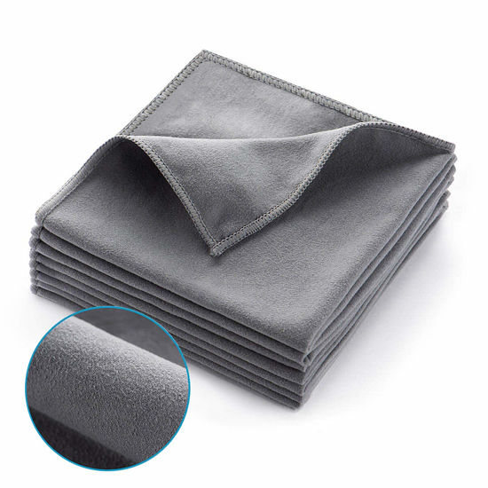 Picture of ZHIDIAN Screens Cleaning Microfiber Suede Cloth, 8Pack Streak Free Lint Free Large Rag for Car Screen, TV, Computer, Camera Lenses, Phones, Electronics Devices & All Delicate Surface, 12x12in