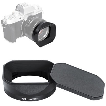 Picture of JJC Metal Square Lens Hood with a Hood Cap for Fujifilm XF 35mm F1.4 R on Fuji X-T5 X-T4 X-T3 X-T2 X-T1 X-T30 II X-T20 X-T10 X-T200 X-T100 X-S10 X-Pro3 X-Pro2 X-Pro1 X-E4 X-E3 X-E2 X-E1 X-H2S X-H2