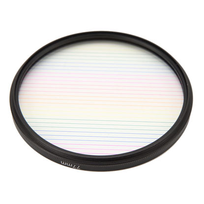 Picture of 77mm Camera Filter, Double Sided Special Effects Filter, Special Effects Filter Lens Accessories, Rainbow Glare Brushed Filter for Selfie Shooting, Movies, Music, Videos