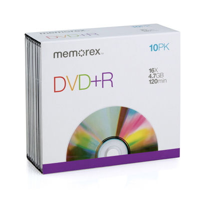 Picture of Memorex 4.7Gb/16x DVD+R (10-Pack Slim Case)