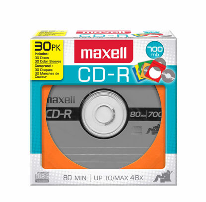 Picture of Maxell CDR 30 Pack, 700MB with 80 Minutes of Recording Time, 648451