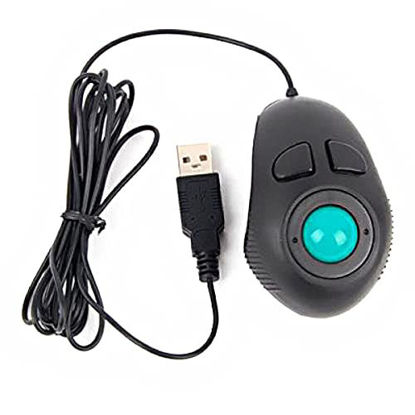 Picture of SOLUSTRE Mice Mouses Trackball, Trackball Mice with Handheld 4D Wire Mini USB Wired Trackball Mouse for PC Laptop Windows